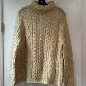 Irish Wool Cable Knit Vintage Sz M